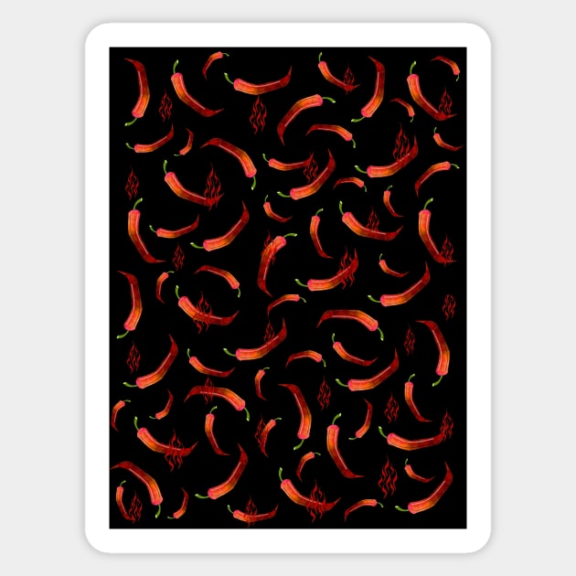 SMOKIN Hot Red Peppers Sticker by SartorisArt1